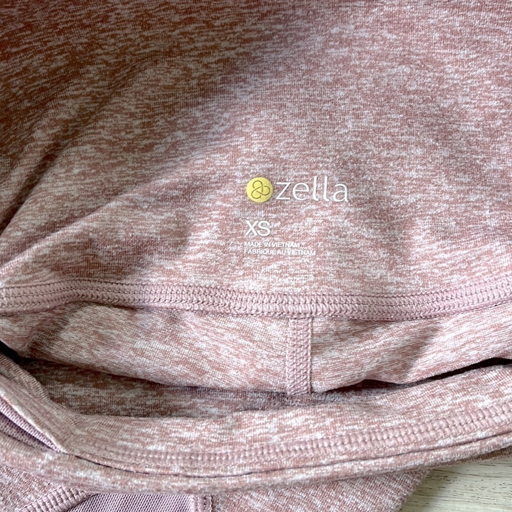 Nordstrom Zella crop high-rise leggings dusty rose mesh calf cutout size XS - Picture 7 of 9